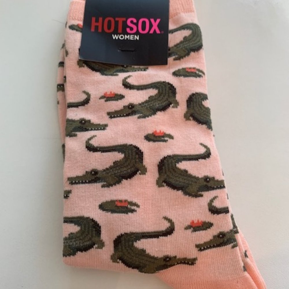 HotSox Alligator Crocodile Pink Socks NEW